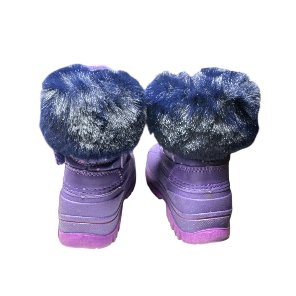 Kids Purple and Blue Winter Boots with Heart Detail | Size 7 - Picture 7 of 9